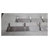 Brushed Aluminum Coat Rack with 12 Hooks on Dual Rails