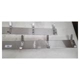 Brushed Aluminum Coat Rack with 12 Hooks on Dual Rails