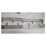 Brushed Aluminum Coat Rack with 12 Hooks on Dual Rails