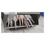 Assorted Metal Chisels & Shaping Blades in Steel Toolbox