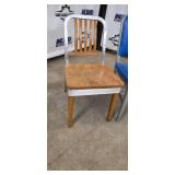 Good Form Aluminum Chairs (Lot of 5) - 3 Blue Vinyl, 1 Red Vinyl, 1 Wood Seat