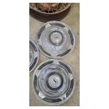 Vintage Wire-Spoke Wheel Rims with Chrome Hubcaps