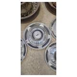 Vintage Wire-Spoke Wheel Rims with Chrome Hubcaps