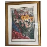 Marc Chagall Les Soucis - Facsimile Signed Print (181/500) 36 x 46 Framed COA