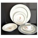 Dansk Tivoli/Concerto 8 Place Settings (5-Pc Each) & 13 1/4 Platter - Rose Motif
