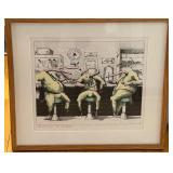 Bo Sterk The Donut Boys - 38/100 Signed Lithograph 18 x 16 Framed
