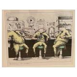 Bo Sterk The Donut Boys - 38/100 Signed Lithograph 18 x 16 Framed