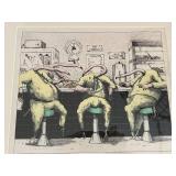 Bo Sterk The Donut Boys - 38/100 Signed Lithograph 18 x 16 Framed