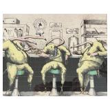 Bo Sterk The Donut Boys - 38/100 Signed Lithograph 18 x 16 Framed