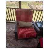 Set of Outdoor Armchairs, Ottoman & Side Table w/Sunbrella Cushions - (Lot of 4)