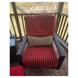 Set of Outdoor Armchairs, Ottoman & Side Table w/Sunbrella Cushions - (Lot of 4)