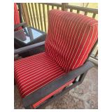 Set of Outdoor Armchairs, Ottoman & Side Table w/Sunbrella Cushions - (Lot of 4)