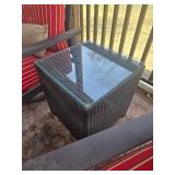 Set of Outdoor Armchairs, Ottoman & Side Table w/Sunbrella Cushions - (Lot of 4)