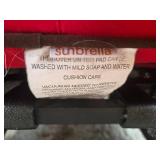 Set of Outdoor Armchairs, Ottoman & Side Table w/Sunbrella Cushions - (Lot of 4)