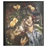 Marc Chagall Lovers With Flowers - 30 x 26 in Framed Print