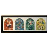 Merc Chagall Jerusalem Windows Framed Print 38x14