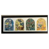 Marc Chagall Jerusalem Windows #2 Framed Print - 38W x 14H