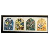 Marc Chagall Jerusalem Windows #2 Framed Print - 38W x 14H