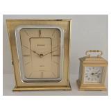 Vintage Benchmark Quartz Mantel Clock & Linden Collectible Mini Clock