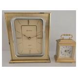 Vintage Benchmark Quartz Mantel Clock & Linden Collectible Mini Clock