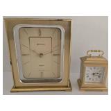 Vintage Benchmark Quartz Mantel Clock & Linden Collectible Mini Clock
