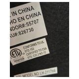 Brushed Nickel Base with Black Column Table Lamp - Off White Fabric Shade