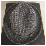 Dobbs Fifth Avenue New York Tweed Fedora Hat - Gray/Black with Feather