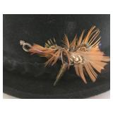Vintage Resistol Beaver Fedora Hat - Male Symbol Pin & Game Bird Feathers Pin - Original Box