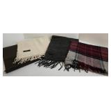 4-Piece Scarf Lot: 2 Cashmere Plaids, 2 Wool Scarves