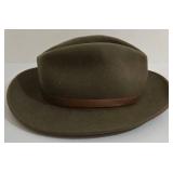 Pendleton Wool Hat - Green/Brown Felt Fedora with Leather Band - Made in USA