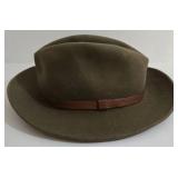 Pendleton Wool Hat - Green/Brown Felt Fedora with Leather Band - Made in USA