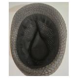 Lot of 3 Fedora Hats - Milani Straw with Feathers & Original Penguin Tweed  & Waterproof Woven Gray