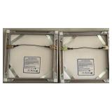 Pair of Cross Stitch Floral Pictures in Ornate Frames - 7 1/4 in Square, 1 1/4 in Deep