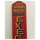 Captain of Industry Executive Sign - Vintage Painted Wood, 34-inch tall x 5.5-inch wide