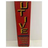 Captain of Industry Executive Sign - Vintage Painted Wood, 34-inch tall x 5.5-inch wide