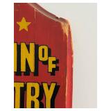 Captain of Industry Executive Sign - Vintage Painted Wood, 34-inch tall x 5.5-inch wide