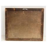 Old Cabin Print in Antique Frame - Water Row Boat Scene, 20x17