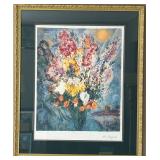 Marc Chagall Bouquet of Flowers - Framed, Facsimile Signed Limited Edition 1/500