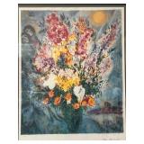 Marc Chagall Bouquet of Flowers - Framed, Facsimile Signed Limited Edition 1/500