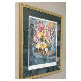 Marc Chagall Bouquet of Flowers - Framed, Facsimile Signed Limited Edition 1/500