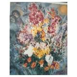 Marc Chagall Bouquet of Flowers - Framed, Facsimile Signed Limited Edition 1/500