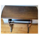 Bookshelf Table - Dark Wood with Curved Pedestal Legs - 23.5 in W x 11 in D x 24 in H