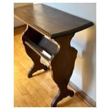 Bookshelf Table - Dark Wood with Curved Pedestal Legs - 23.5 in W x 11 in D x 24 in H