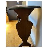 Bookshelf Table - Dark Wood with Curved Pedestal Legs - 23.5 in W x 11 in D x 24 in H