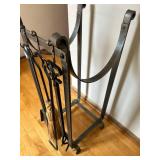 Enclume Sling Fireplace Log Rack, Hammered Steel - 13W x 16D x 32H