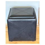Nexus Cubicle Storage Cube with Flip Tray - Black Leather/Pleather, 18 in Square x 19 in Tall