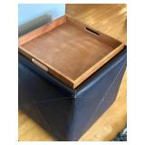 Nexus Cubicle Storage Cube with Flip Tray - Black Leather/Pleather, 18 in Square x 19 in Tall