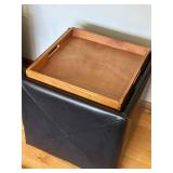 Nexus Cubicle Storage Cube with Flip Tray - Black Leather/Pleather, 18 in Square x 19 in Tall