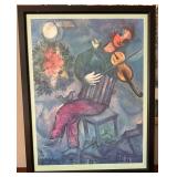 Marc Chagall The Blue Fiddler - Framed Print, 25 x 33 in