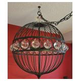 Quoizel Black Industrial Style Wire Cage Pendant Chandelier or Globe Light Fixture